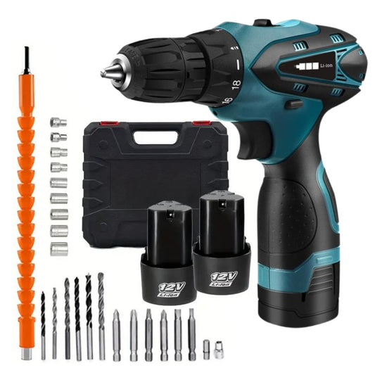 Taladro de Mano con 2 Baterías y Accesorios – Potencia y Precisión para tus Proyectos